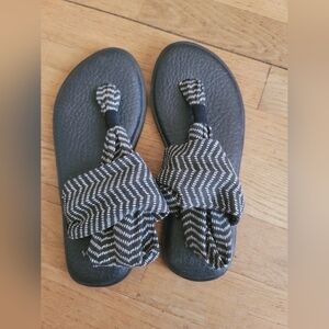 Sanuk Yoga Sling 2‎ Sandal, Black/Natural Congo, Size 6